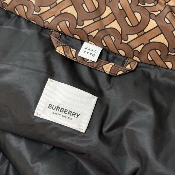 Burberry Monogram Down Puffer Coat Detachable Sleeve Tan Brown XXXL - Picture 9 of 15